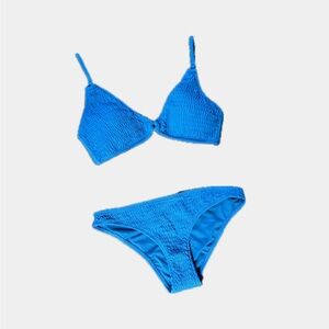 Xhilaration Teal Smocked 3 pc Bikini Set